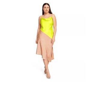 Cushnie x Target color block  Vibrant Yellow Satin Fabric I26016